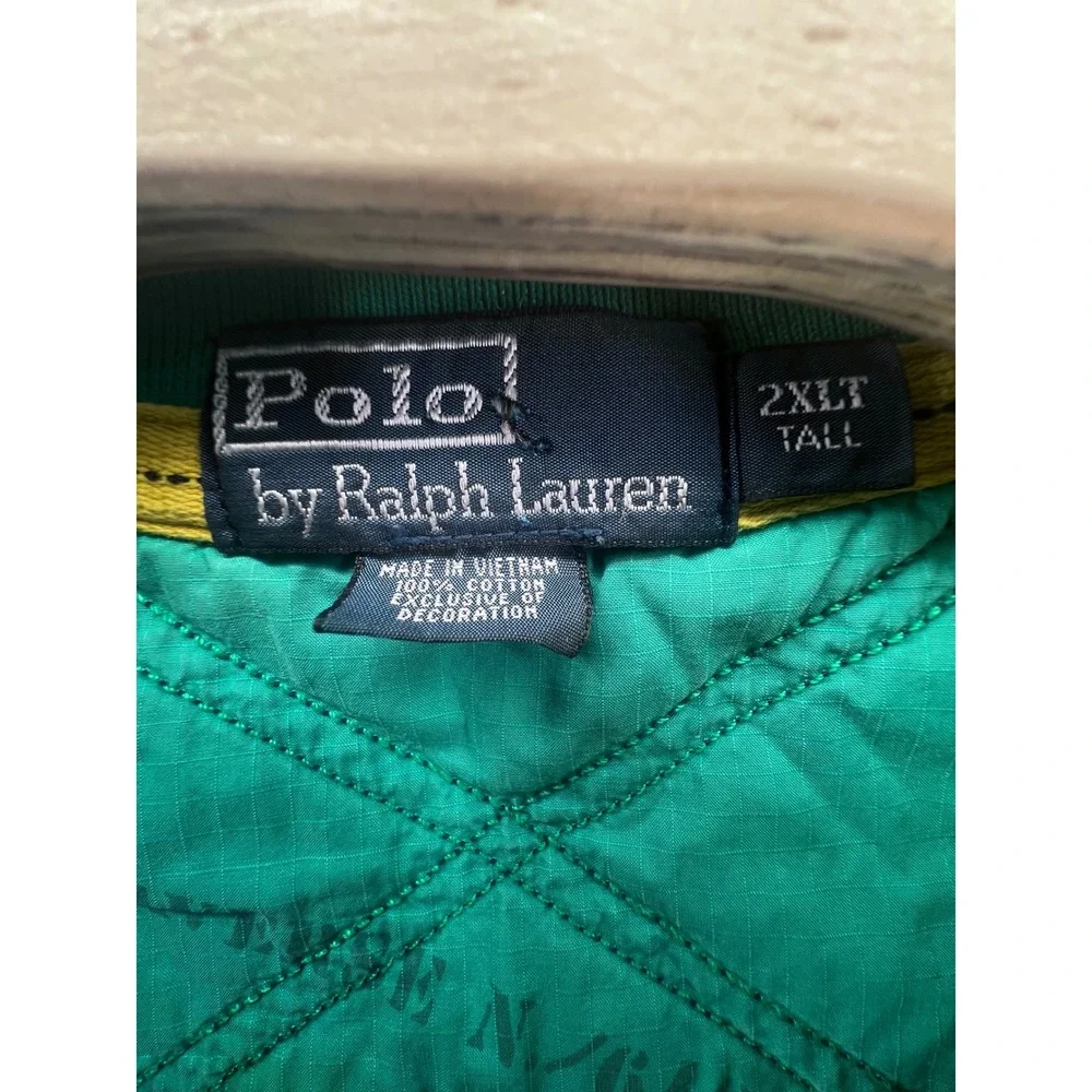 Polo Ralph Lauren Men 2XLT Colorblock Big Pony Polo Shirt Navy Blue Green Orange